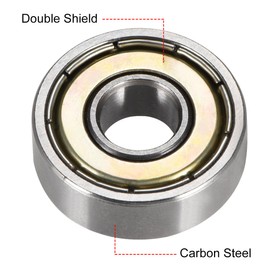sourcing map 607ZZ Ball Bearings Double Shield 7 mm x 19 mm x 6 mm Deep Groove Ball Bearing Pack of 8