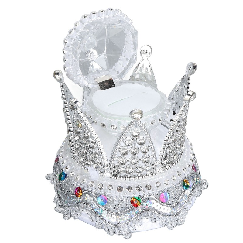 Crown Ring Box Luxurious Romantic Engagement Ring Box Portable Compact