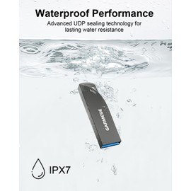 GARMESE 256GB USB Flash Drive, Metal USB 3.0 Memory Stick Waterproof Slim Thumb Drive Portable USB Drive with Keychain Hole Stylish Jump Drive for Computer/Laptop/Car/Smart TV