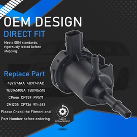 YzusGomumu 4891741AA Vapor Evap Canister Purge Solenoid Valve Compatible with 2007-2020 Chrysler Pacifica Town & Country 200 Dodge Journey Jeep Ram C/V Replaces 4891741AC 7B0145100A CP646 911-481