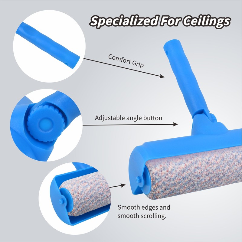 Nichiyo 4 Pcs 10 Inch Ceiling Paint Roller with Shield