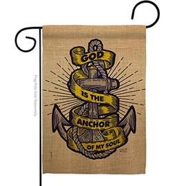 Angeleno Heritage Bible Verses God is The Anchor Garden Flag Religious Bless Faith Thank Hope Pray Christian Religion Small Decorative Gift Yard House Banner Double-Sided Made in USA 13 X 18.5
