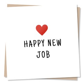 Congratulations Card for New Job - Happy New Job - Love Heart Celebration Card - Made in UK