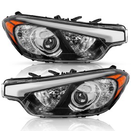 TUSDAR Halogen Assembly Compatible with 2014 2015 2016 Kia Forte Headlamp Passenger and Driver Side Headlights