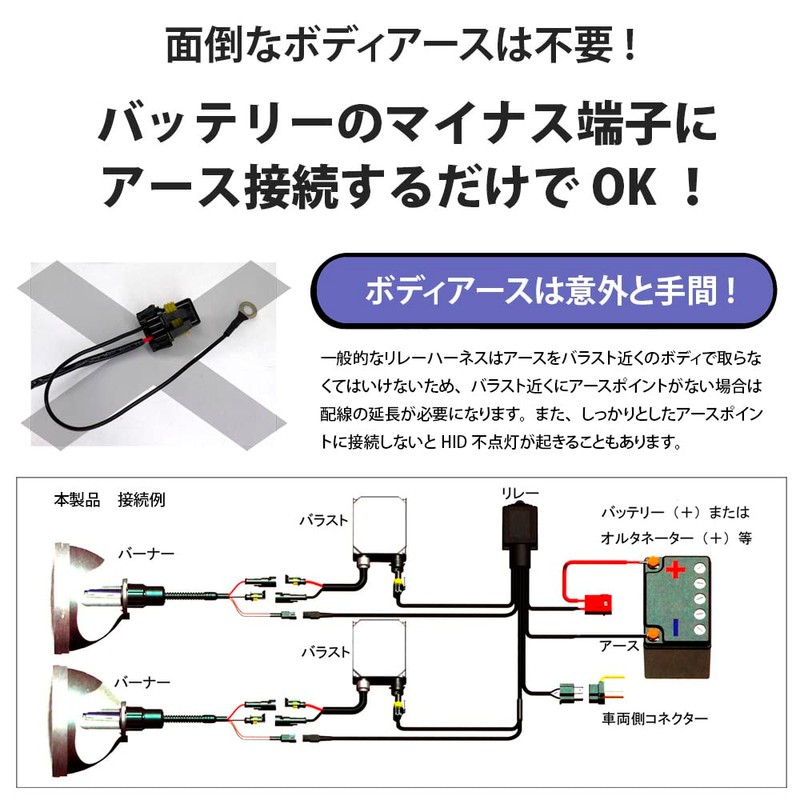 Unipower Electronics HID Relay Harness Set for H4 Hi-Low Switching,