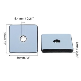 sourcing map 4 Pcs Furniture Slider Pads, 2x2 Inch(50x50mm) PTFE Square Screw-on Furniture Glides Sliders with Screw, Chair Leg Floor Protectors for Carpet Hardwood Floors, Blue
