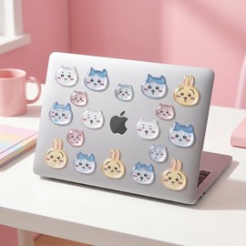 Ninrikidy Bon Hen Drop Stickers, 3D 3D Stickers, Squishy, Cute, Set of 4, Stylish, Decorative Stickers, Girls, Can be Pasted on Cell Phone Decoration, Notebook or DIY, Diary or Craft Supplies, Can be