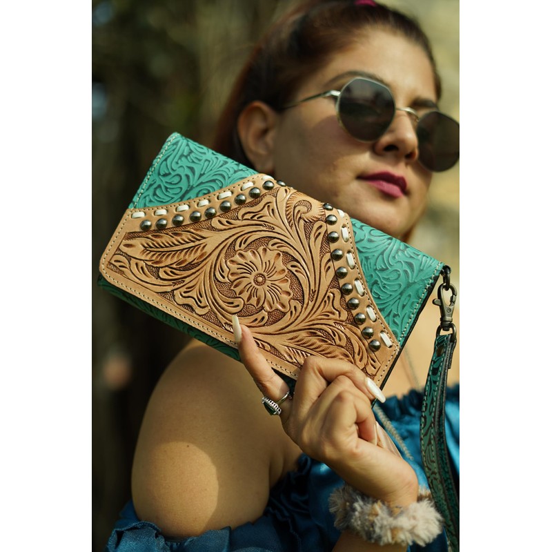 Dev Export Tooled Leather Hand Tooled Carving Wallet Western Style