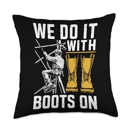 Cool Lineman Gear Electrical Worker Accessories Journeyman Throw Pillow