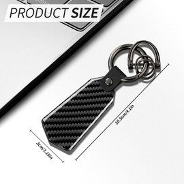 T-carbon Carbon Fiber Keychain, Lightweight Car Key Holder with Spring Buckle & D-Ring, Stylish Car Keychain for Men & Women, Black