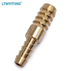 LTWFITTING Brass Barb Hose Reducing Splicer Mender 1/8-Inch ID Hose x 1/4-Inch ID Hose Fitting Air Water Fuel Boat(Pack of 10)