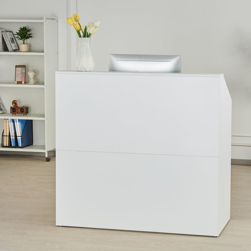 VEVOR Reception Desk, 46 Inch Rectangular Front Counter Table, Office