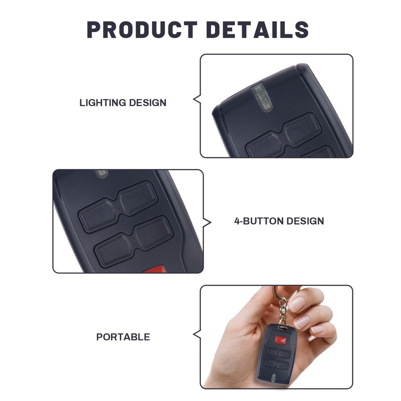 433.92 MHz Garage Door Remote Control Compatible with BFT Mitto