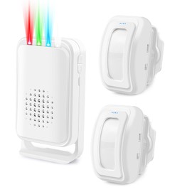 GreenCycle Motion Sensor Doorbell, Door Chime, Bussiness Entry Doorbell, Entry Alert for Home,Caregiver Reminder for Elderly, 17 Tunes 900ft Long Range - LED Indicator & Vibration 2 Sensors 1 Alarm