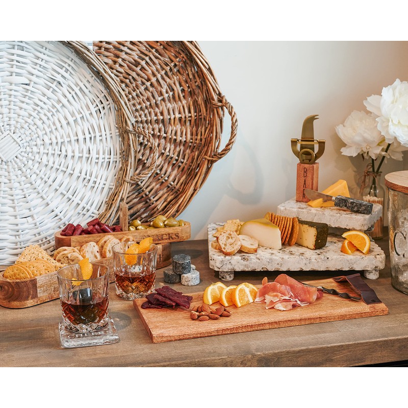 Mud Pie Wooden Charcuterie Serving Board and Spreader Set, Brown,