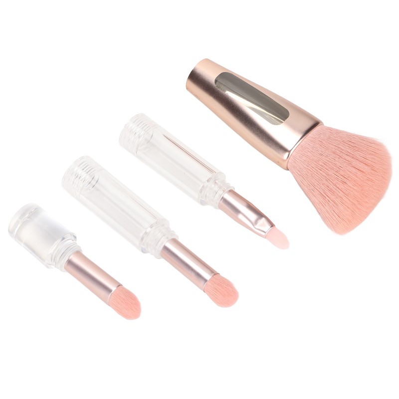 4 in 1 Makeup Brush Simple Elegant Portable Transparent Handle