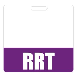 RRT Badge Buddy (Purple) - Horizontal Heavy Duty Badge Tags for Registered Respiratory Therapists - Double Sided Badge Identification Card