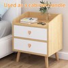 MOROBOR 6PS Heart Shaped Wooden Knobs Single Hole Beech Wood