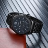 BUREI Herren Luxus Armbanduhren, Schwarze Herrenuhr Edelstahl Chronograph, Business Herrenuhren