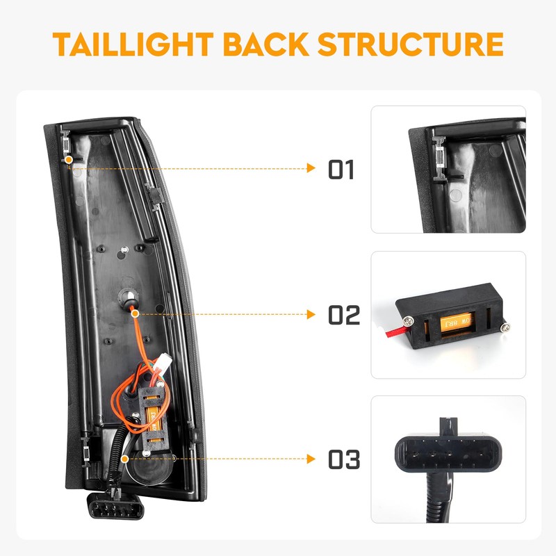LED Tail Lights Assembly + 3rd third Brake Light Fit