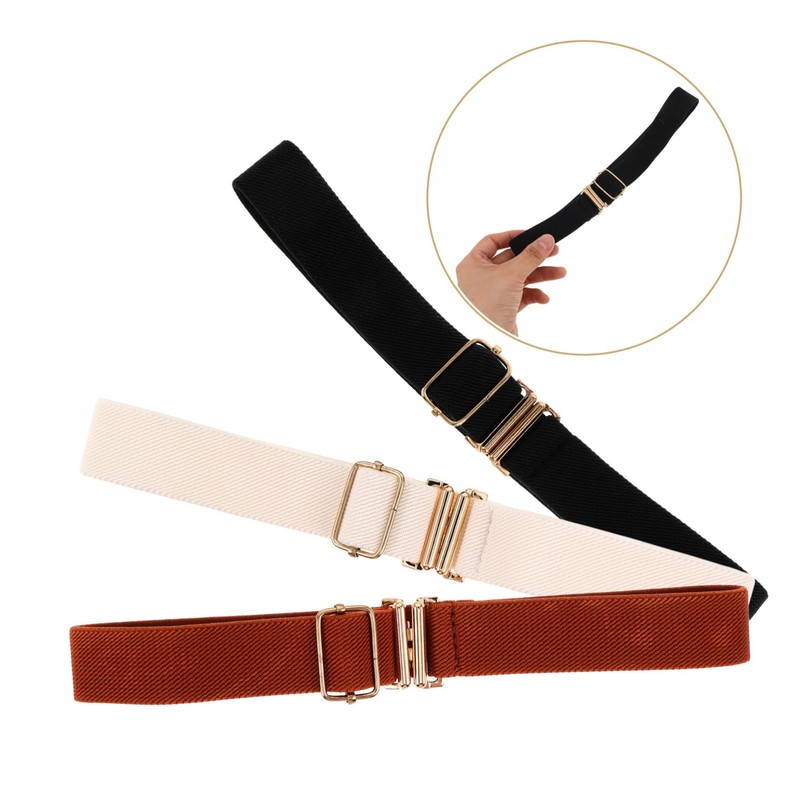 TOVINANNA 3pcs Adjustable Elastic Waistband for Durable Softball Belt Black