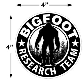 Bigfoot Research Team Black Round Stickers 2 Pack