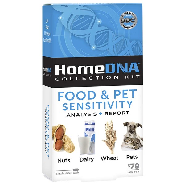 HomeDNA Food & Pet Sensitivity at-Home DNA Test Kit | Lab Fees NOT Included | Kit ONLY