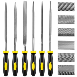 6 Piece Metal Needle File Set - 4-inch,Carbon Steel Files for Metal, Wood & Jewelry | Includes Flat, Warding, Square, Triangular, Round, and Half-Round Files