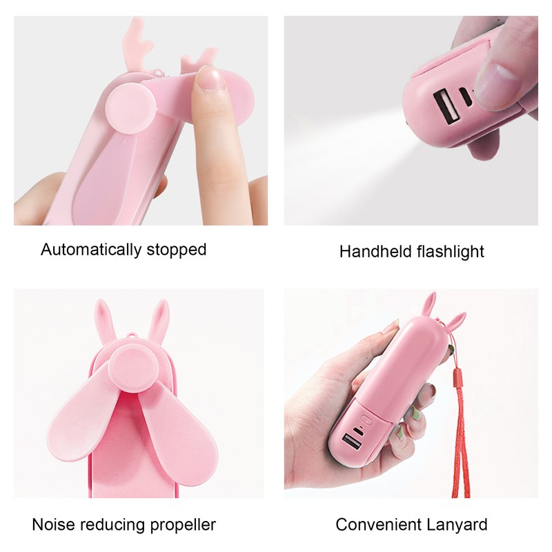 Handheld Fan Mini Small Folding USB Rechargeable Mobile Water Replenisher