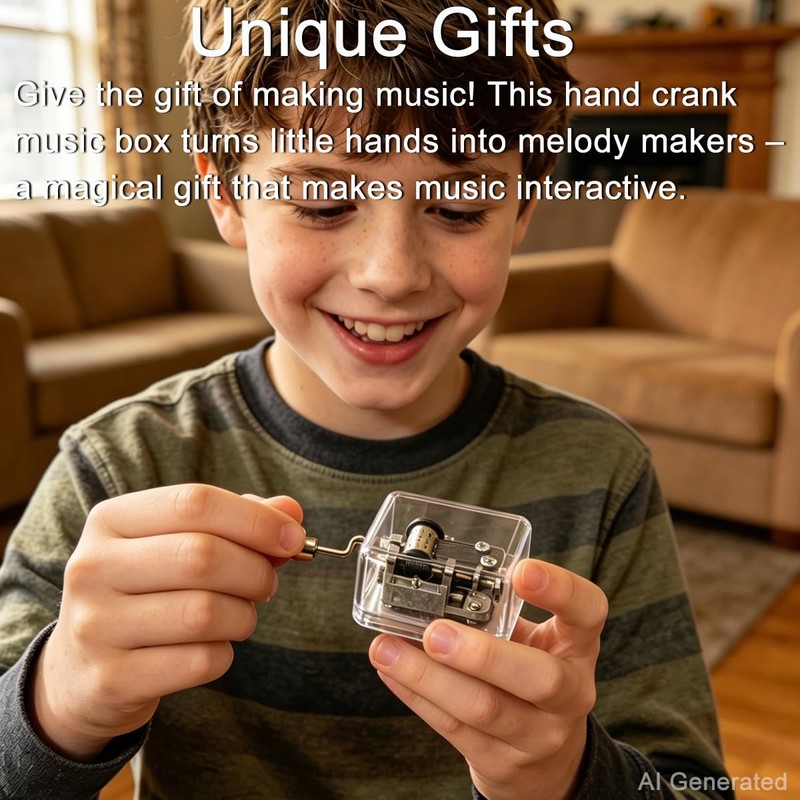 Hand Crank Music Box- 18 Note Acrylic Music Box Mechanism