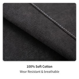 EWIZ Cotton Linen Apron Adjustable Straps with Three Pockets for Men Women Chef Artist Baker Barista Bartender, black
