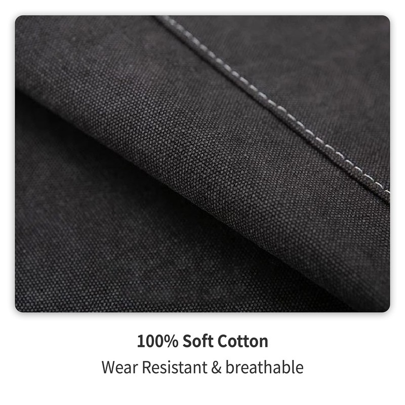 EWIZ Cotton Linen Apron Adjustable Straps with Three Pockets for