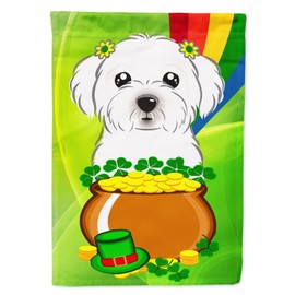 Caroline's Treasures BB1952GF Maltese St. Patrick's Day Garden Flag Mailbox Flag Decorative Yard Flag Banner Outside Patio Artwork Yard Flower Beds, Garden Size, Multicolor