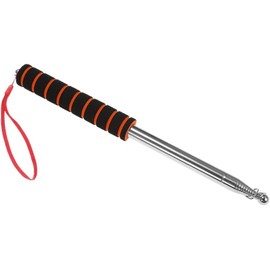 Telescopic Flag Pole, Stainless Steel, 2.5 meters, teacher pointer, black/orange, for tour guide