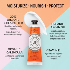 La Chatelaine Orange Blossom Triple Milled Bar Soap and 20% Shea Butter Hand Cream Gift Set, Decorative Tin, Plant-Based, Natural & Organic, Made in France (7 oz. soap bar, 1 oz. hand lotion)