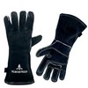PEAKS & TREES Bonfire Gloves, Cowhide Leather, Black, Camping, Barbecues,