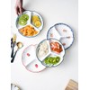 Bicuzat 1 PCS Ceramic Portion Control Plate Divided Plate Dessert