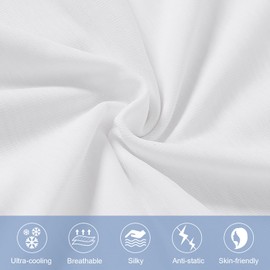 Elegear Cooling Pillow Cases for Hot Sleepers, Japanese Q-Max 0.45 Cooling Pillowcases, Both Sides[Cooling/Cotton], Breathable Soft Pillowcase for Hair and Skin, Set of 2-White (Queen (20'' x 30''))