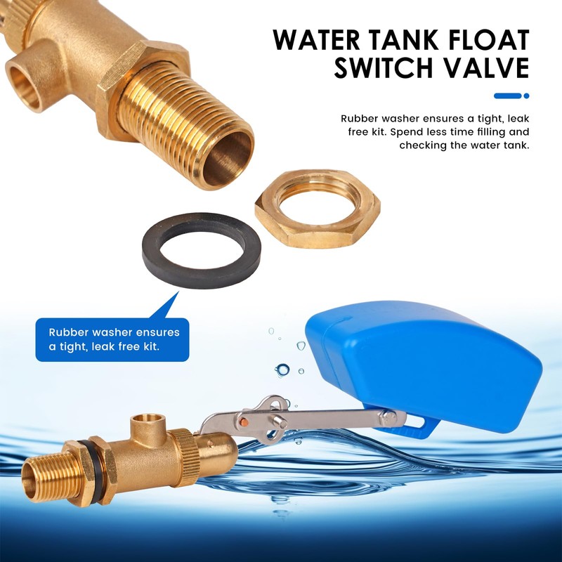 KHEARPSL 1/2 inch Brass Float Valve, Water Float Ball Valve