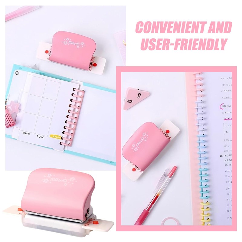 All Metal 6-Hole Punch, Paper Hole Puncher with Positioning Mark,