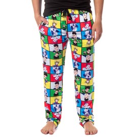 Hunter X Hunter Men's Gon Killua Kurapika Leorio Hisoka Character Grid Adult Lounge Bottoms Pajama Pants (Large)