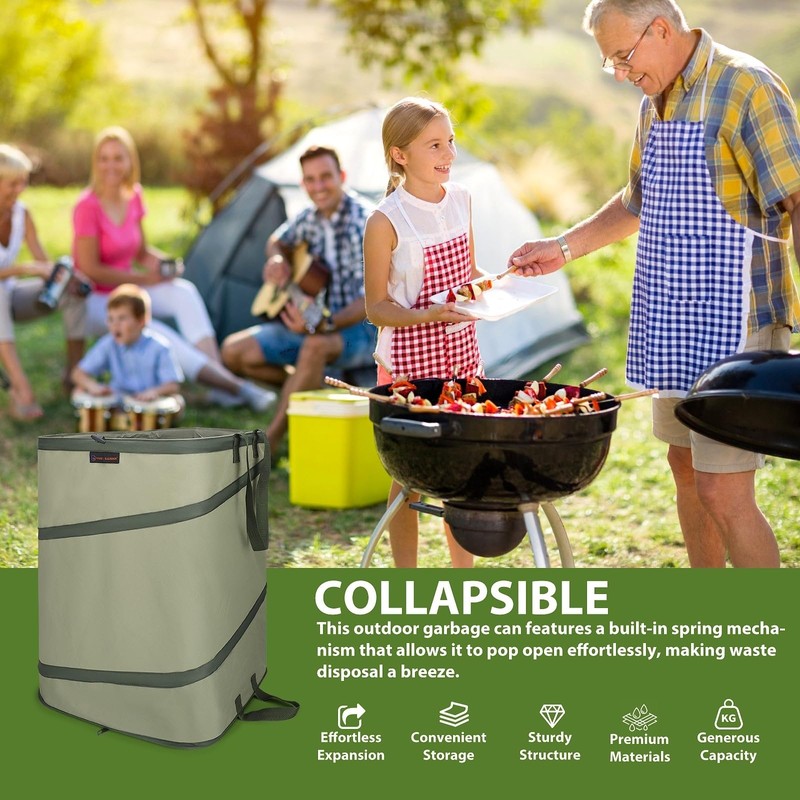 YUDI & GARDEN 46 Gallon Square Collapsible Yard Waste Containers,