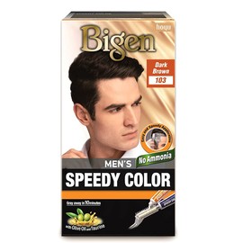 2 PACK OF BIGEN MEN'S SPEEDY 103 DARK BROWN HAIR COLOUR LONG LASTING