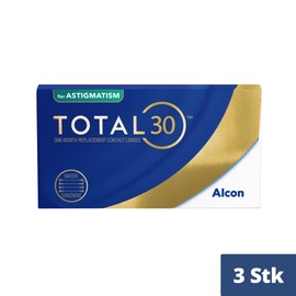 TOTAL30 for Astigmatism Monthly Lenses, Pack of 3, BC 8.6 mm, DIA 14.5 mm, CYL 1.75, Axis 70, +06.00 Dioptres