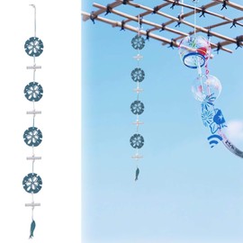 TenaLucy Maritime Decoration for Hanging Made of Wood, Maritime Decorative Pendant Spring Window Decoration Hanging Crafts Scallop Pendant Decoration Sun Catcher for Home Window (Round Flower)