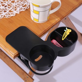 AngelMoon Drink Holder, Cup Holder, Drink Cup Holder, Clip-on Desk, Desktop, Table (Black)