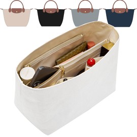 Doxo Small Handbag Organizer, Super Lightweight Waterproof Le Pliage Small Organizer, Purse Organizer for L.ongchamp Small Bags and More, Keeps Handbags Shaped & Neat(White, S)