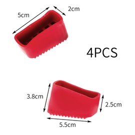 Pack of 4 Rubber Ladder Feet Mat, Ladder Non-Slip Feet Mat, Rubber Feet for Ladder, Non-Slip Ladder Feet for Home Workers Folding Ladder (Red)