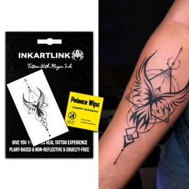 INKARTLINK Temporary Tattoos, Semi Permanent Tattoo Adult Art Design Waterproof Temp Tattoo Party Favors Tattoo Stickers Realistic Look, No Adhesive, Lasts 1-2 Weeks (Wings Pattern)