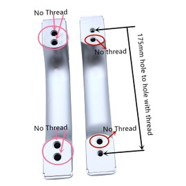 KEABATH® 1 Pair Shower Cabin Door Handle, Shower Bath Door Handle, Glass Door Handle Pull Handle, Parts Replacement for Shower Cabin, Shower Enclosure, Shower Room 175mm Hole to Hole Center